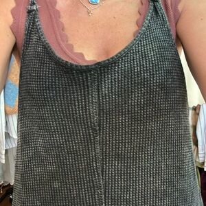 Gray Textured Women's Jumpsuit